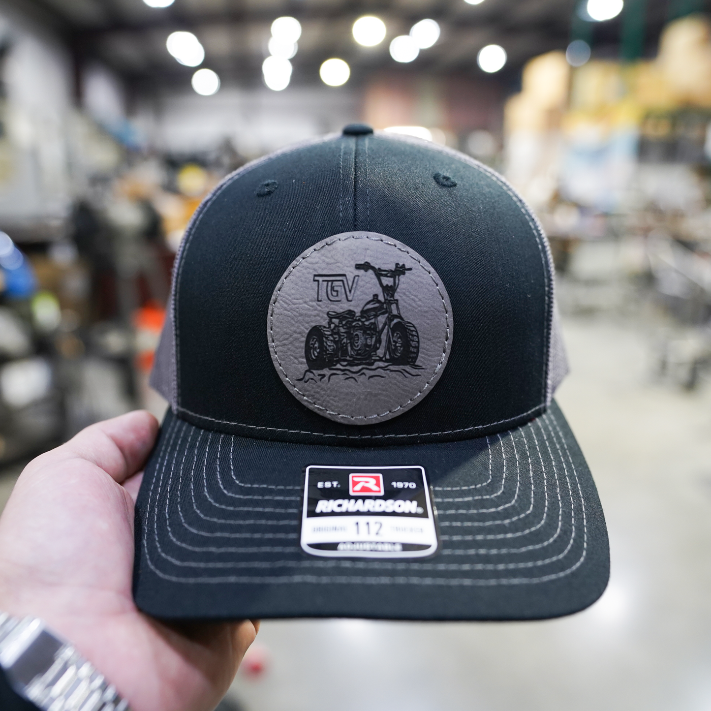 TGV Leather Patch Snap Back Hat (Silver)