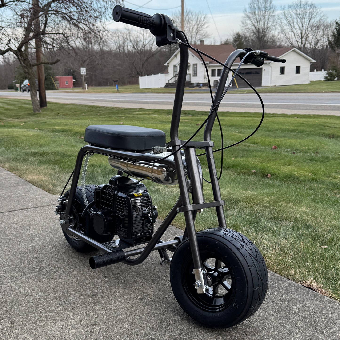 49cc Micro Mini Bike Grey Limited Drop